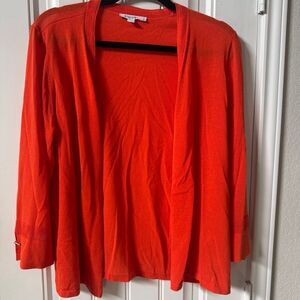 Chico’s orange cardigan sweater top